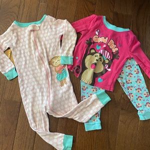 Girls 18m Monkey Pajama Bundle